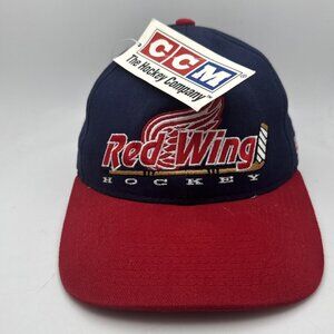 Vintage Detroit Red Wings Snapback Hat Cap NHL NWT Adjustable CCM